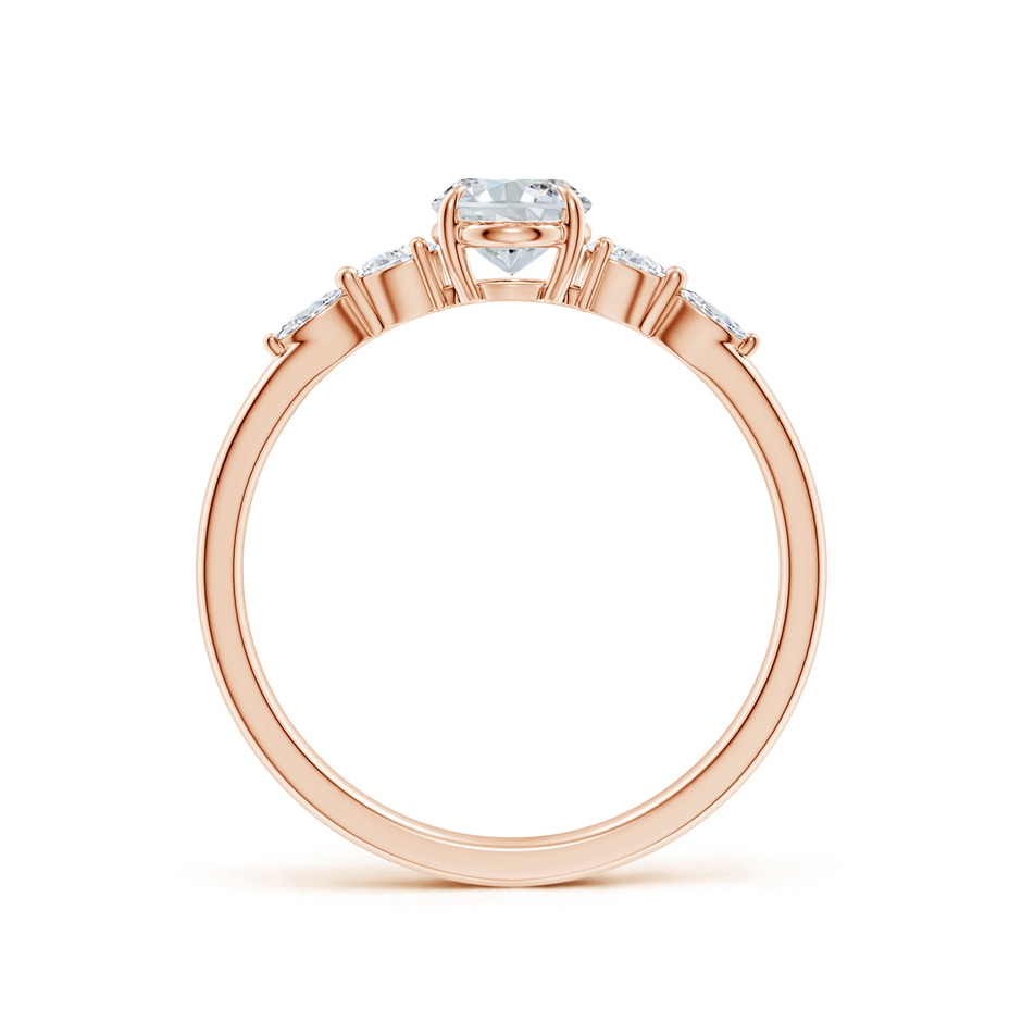 7x5mm FGVS Claw-Set Oval Lab-Grown Diamond Side Stone Engagement Ring in 10K Rose Gold side 199