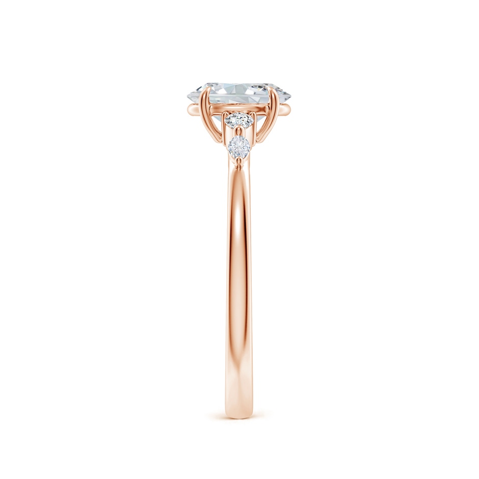 7x5mm FGVS Claw-Set Oval Lab-Grown Diamond Side Stone Engagement Ring in 10K Rose Gold side 299