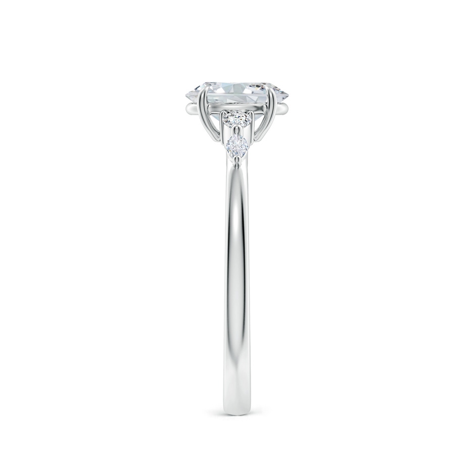 7x5mm FGVS Claw-Set Oval Lab-Grown Diamond Side Stone Engagement Ring in 18K White Gold side 299