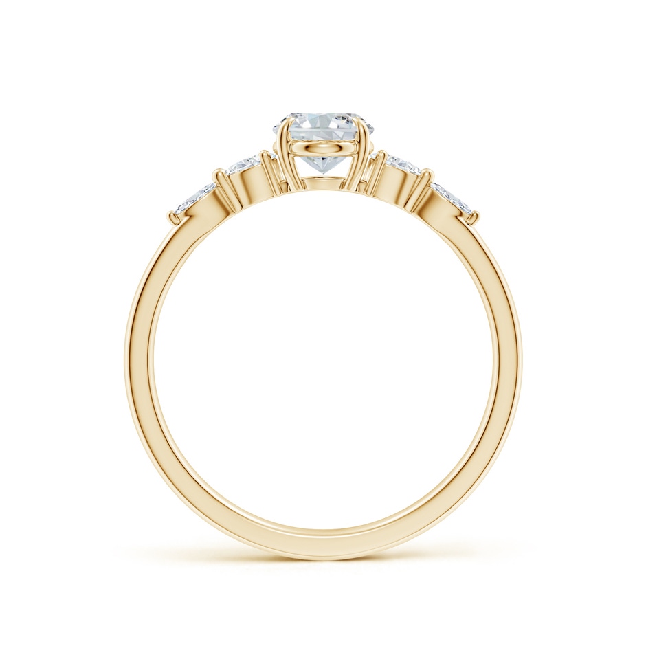 7x5mm FGVS Claw-Set Oval Lab-Grown Diamond Side Stone Engagement Ring in Yellow Gold side 199