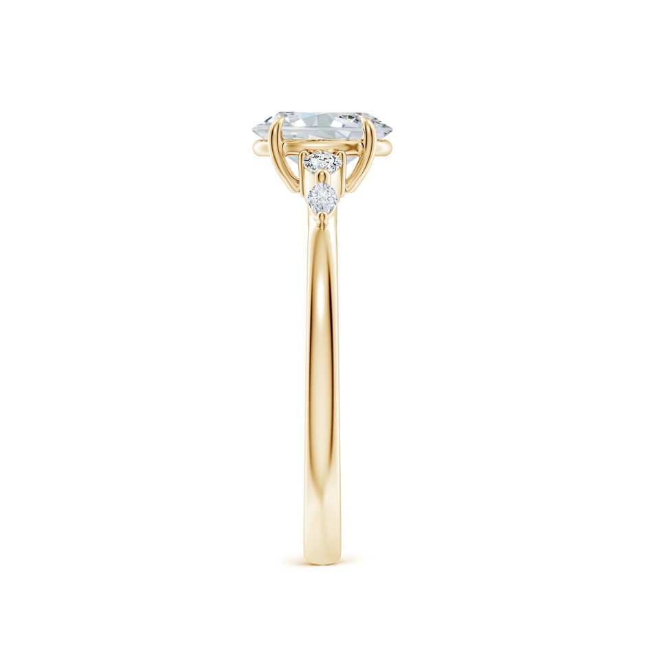 7x5mm FGVS Claw-Set Oval Lab-Grown Diamond Side Stone Engagement Ring in Yellow Gold side 299