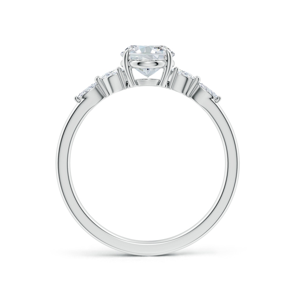 8x6mm FGVS Claw-Set Oval Lab-Grown Diamond Side Stone Engagement Ring in White Gold - side 199