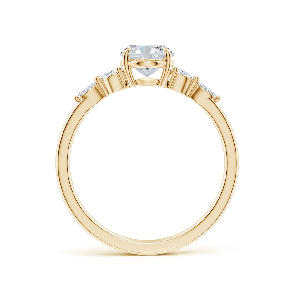 8x6mm FGVS Claw-Set Oval Lab-Grown Diamond Side Stone Engagement Ring in Yellow Gold side 199