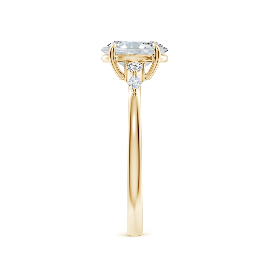 8x6mm FGVS Claw-Set Oval Lab-Grown Diamond Side Stone Engagement Ring in Yellow Gold side 299