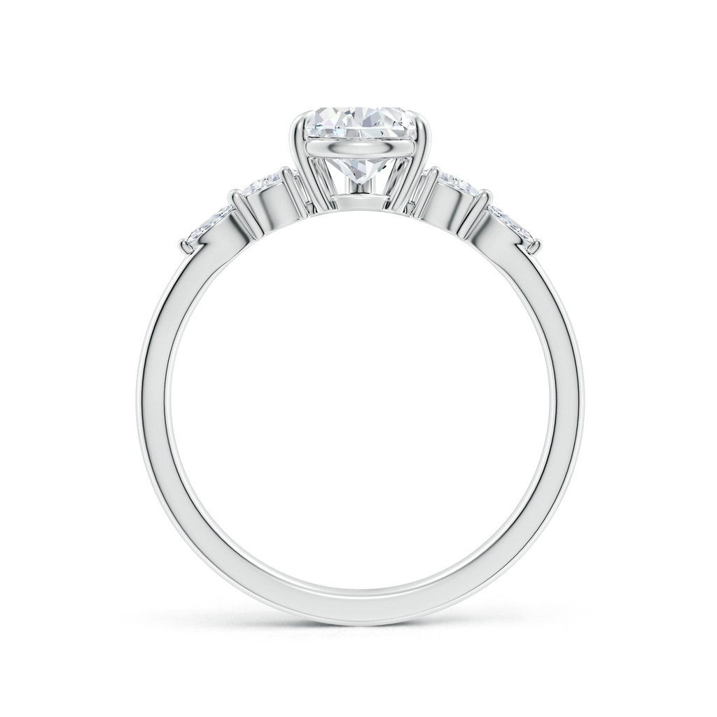 7.7x5.7mm FGVS Lab-Grown Pear-Shaped Diamond Side Stone Engagement Ring in White Gold Side 199