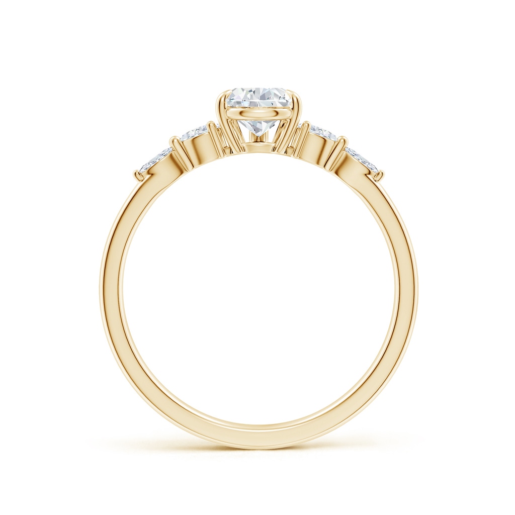 7x5mm FGVS Lab-Grown Pear-Shaped Diamond Side Stone Engagement Ring in Yellow Gold - side 199