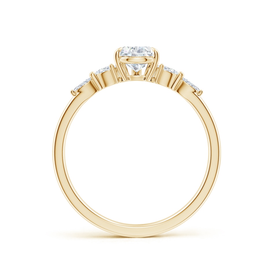 7x5mm FGVS Lab-Grown Pear-Shaped Diamond Side Stone Engagement Ring in Yellow Gold side 199