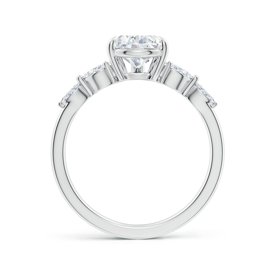 9x7mm FGVS Lab-Grown Pear-Shaped Diamond Side Stone Engagement Ring in White Gold side 199