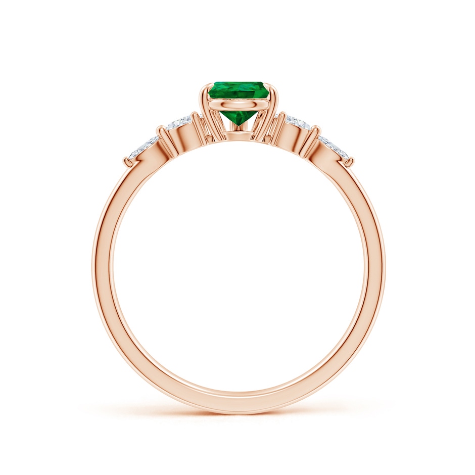 7x5mm Labgrown Lab-Grown Pear-Shaped Emerald Side Stone Engagement Ring in Rose Gold side 199