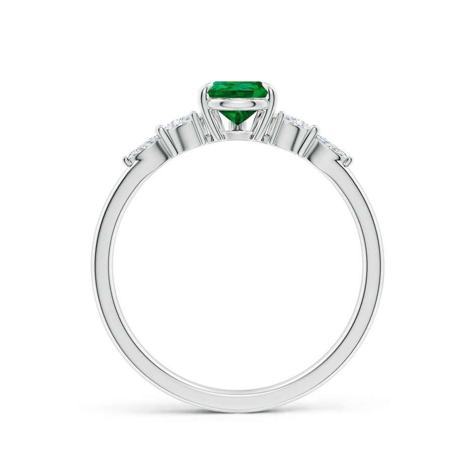 7x5mm Labgrown Lab-Grown Pear-Shaped Emerald Side Stone Engagement Ring in White Gold side 199