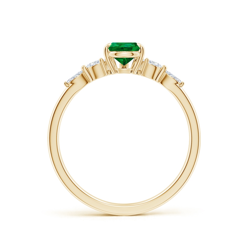 7x5mm Labgrown Lab-Grown Pear-Shaped Emerald Side Stone Engagement Ring in Yellow Gold side 199