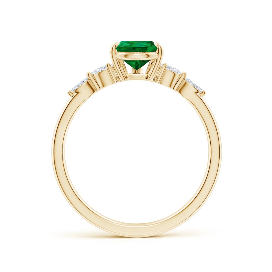 8x6mm Labgrown Lab-Grown Pear-Shaped Emerald Side Stone Engagement Ring in 9K Yellow Gold side 199