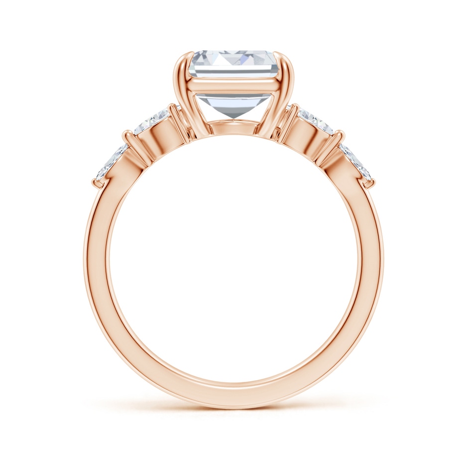10x7.5mm FGVS Claw-Set Emerald-Cut Lab-Grown Diamond Side Stone Engagement Ring in 18K Rose Gold side 199