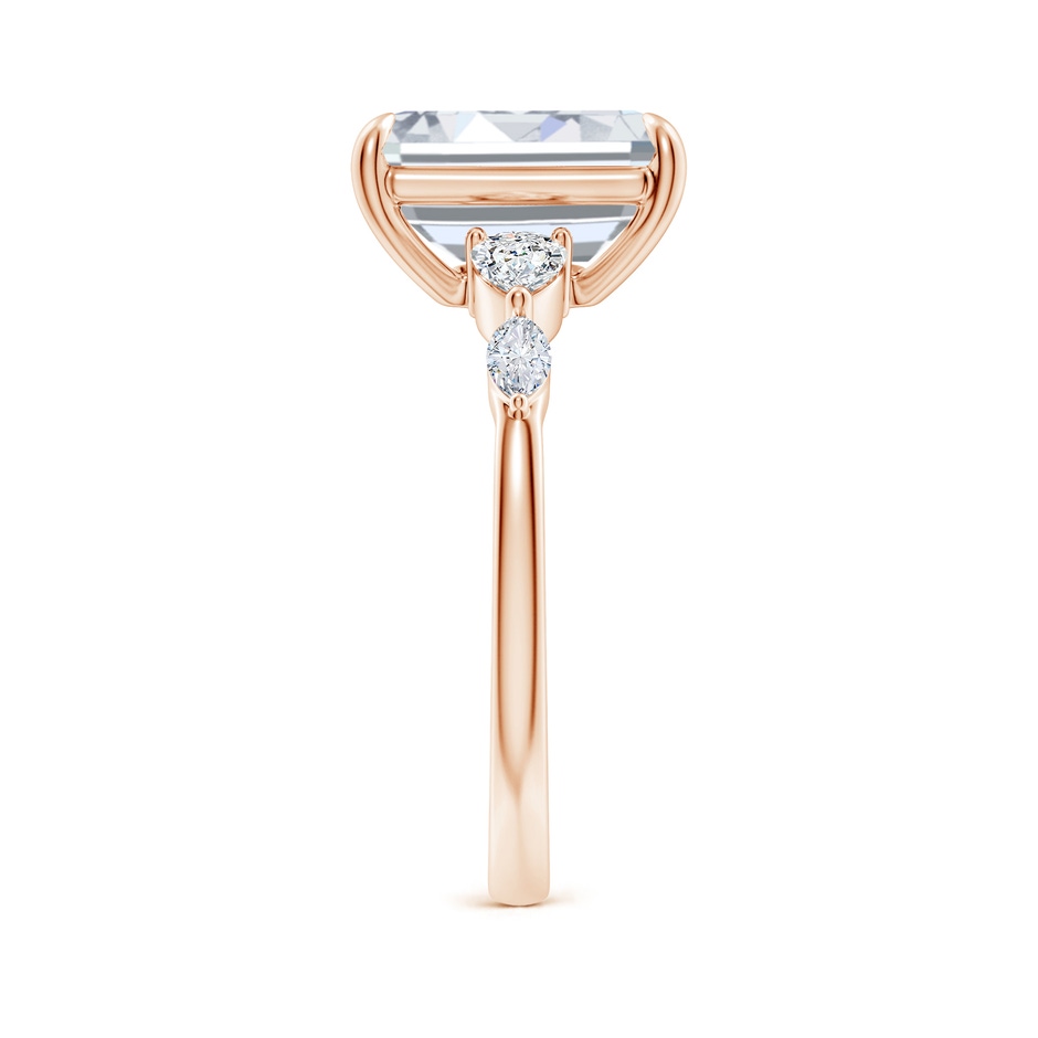 10x7.5mm FGVS Claw-Set Emerald-Cut Lab-Grown Diamond Side Stone Engagement Ring in 18K Rose Gold side 299