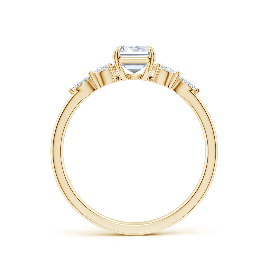 7x5mm FGVS Claw-Set Emerald-Cut Lab-Grown Diamond Side Stone Engagement Ring in Yellow Gold side 199