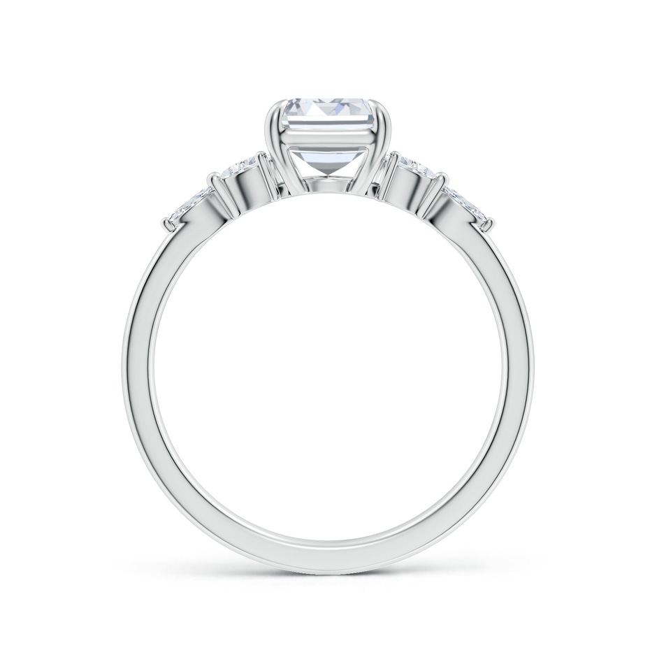 8x6mm FGVS Claw-Set Emerald-Cut Lab-Grown Diamond Side Stone Engagement Ring in White Gold side 199