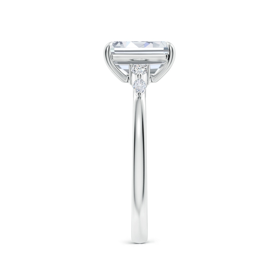 8x6mm FGVS Claw-Set Emerald-Cut Lab-Grown Diamond Side Stone Engagement Ring in White Gold side 299