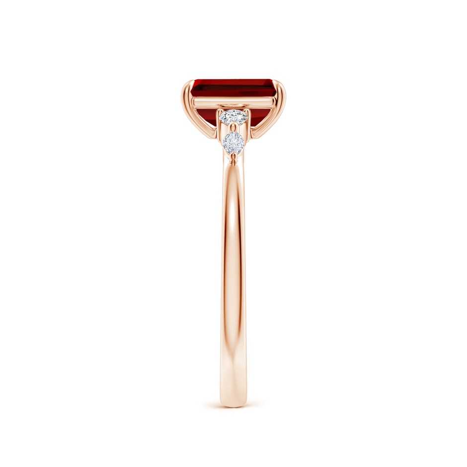 7x5mm Labgrown Claw-Set Emerald-Cut Lab-Grown Ruby Side Stone Engagement Ring in Rose Gold side 299