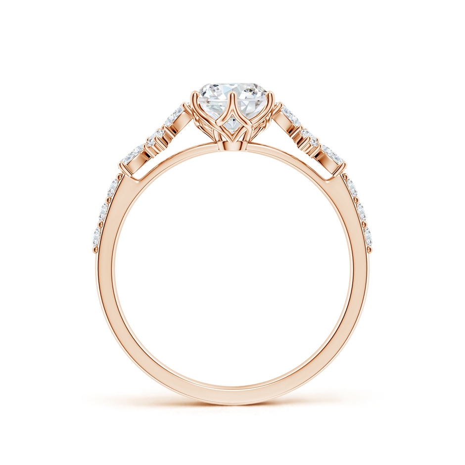 5.9mm FGVS Lab-Grown Round Diamond Side Stone Engagement Ring with Accents in Rose Gold side 199