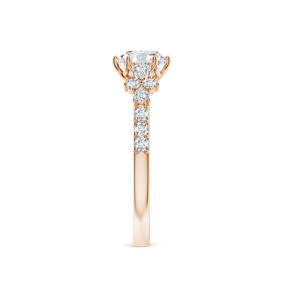 5.9mm FGVS Lab-Grown Round Diamond Side Stone Engagement Ring with Accents in Rose Gold side 299