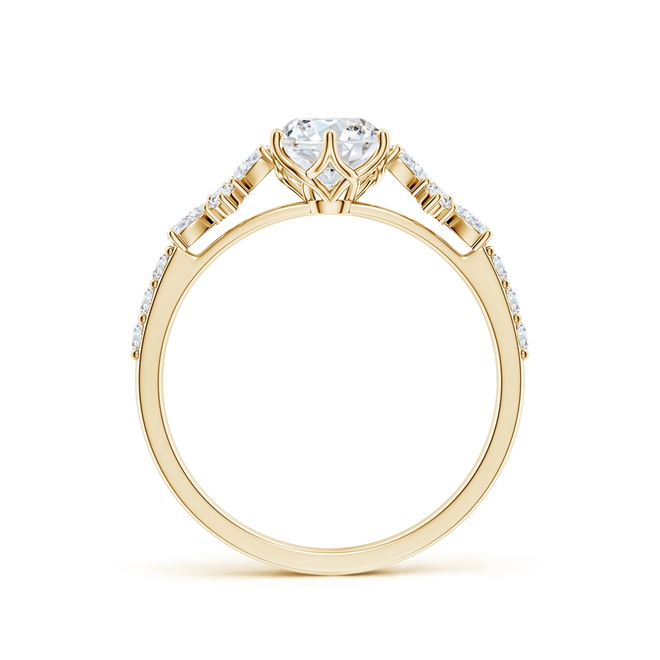 5.9mm FGVS Lab-Grown Round Diamond Side Stone Engagement Ring with Accents in Yellow Gold side 199