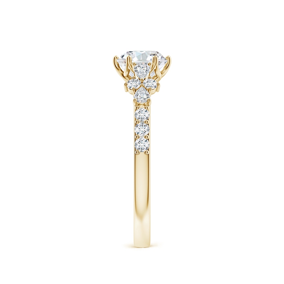 5.9mm FGVS Lab-Grown Round Diamond Side Stone Engagement Ring with Accents in Yellow Gold side 299