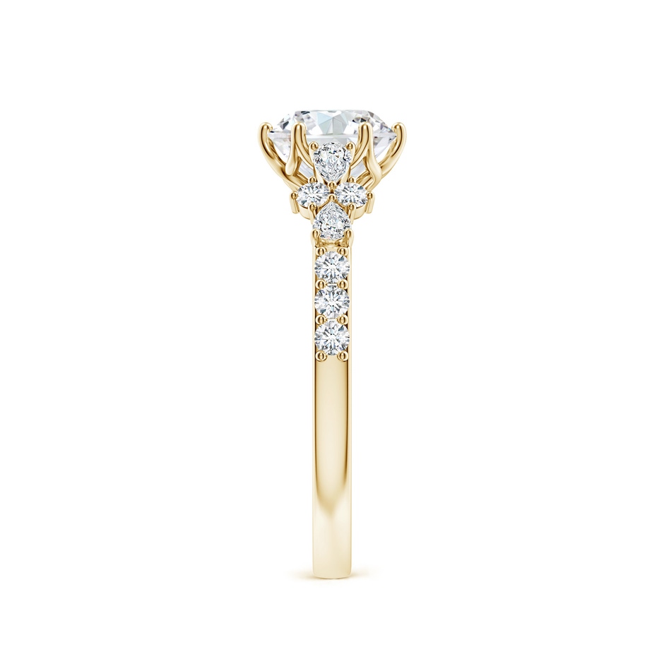 6.4mm FGVS Lab-Grown Round Diamond Side Stone Engagement Ring with Accents in Yellow Gold side 299
