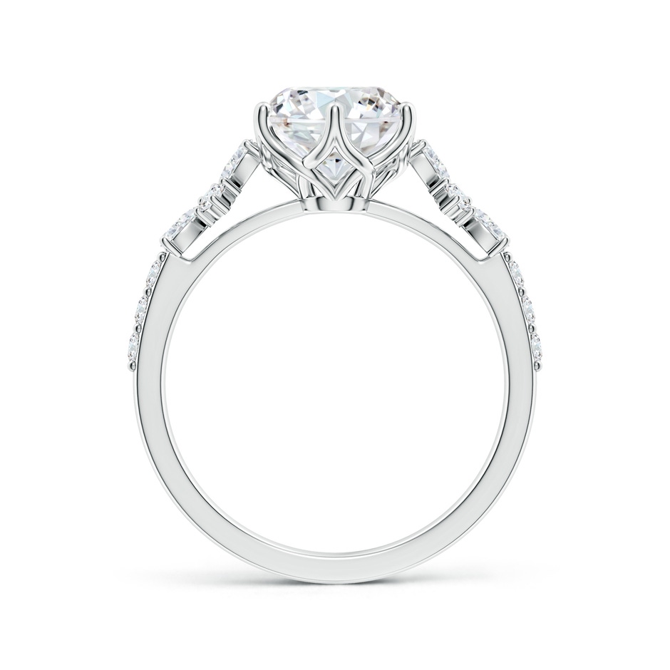 8mm FGVS Lab-Grown Round Diamond Side Stone Engagement Ring with Accents in White Gold side 199