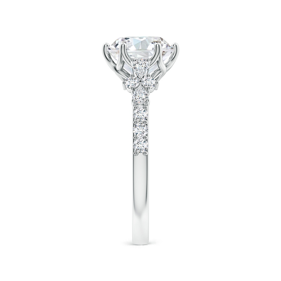 8mm FGVS Lab-Grown Round Diamond Side Stone Engagement Ring with Accents in White Gold side 299