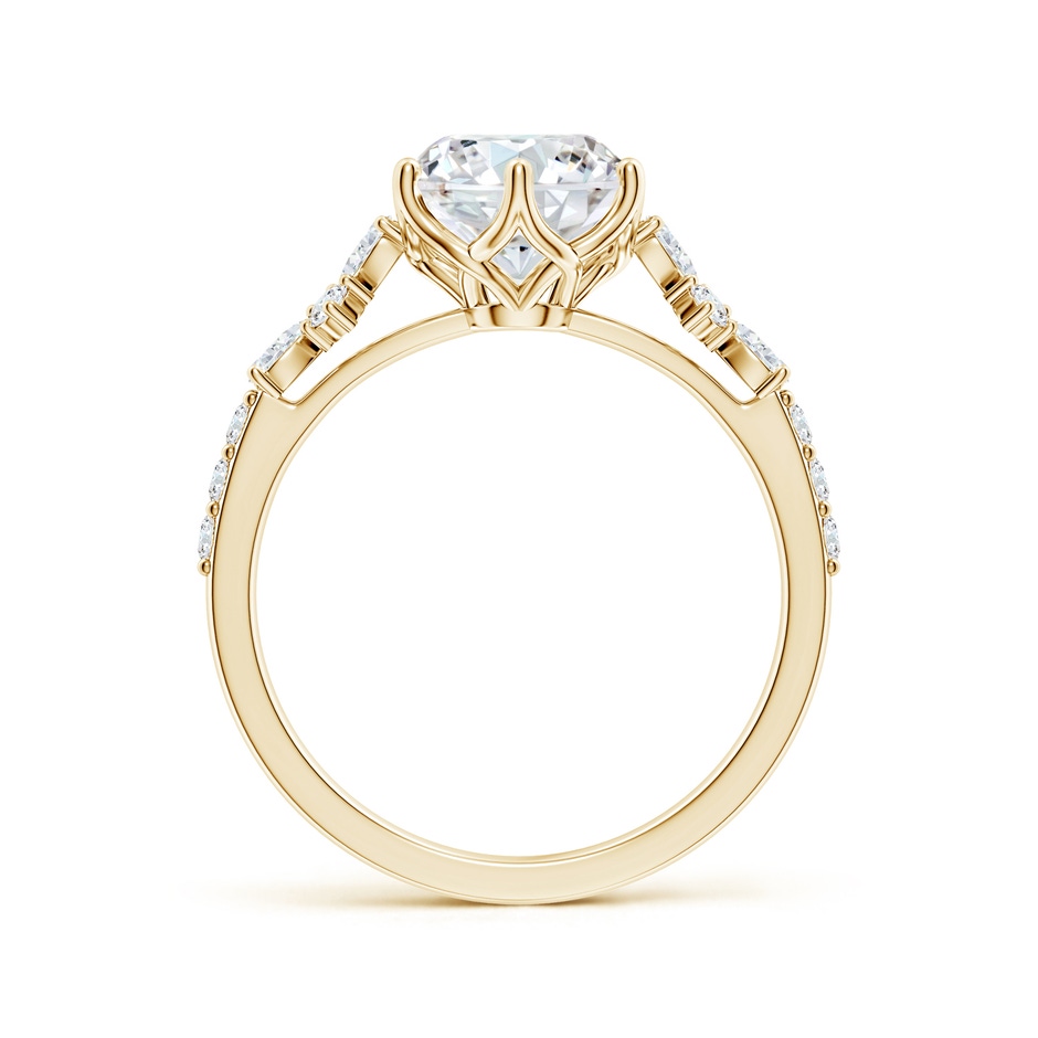 8mm FGVS Lab-Grown Round Diamond Side Stone Engagement Ring with Accents in Yellow Gold side 199