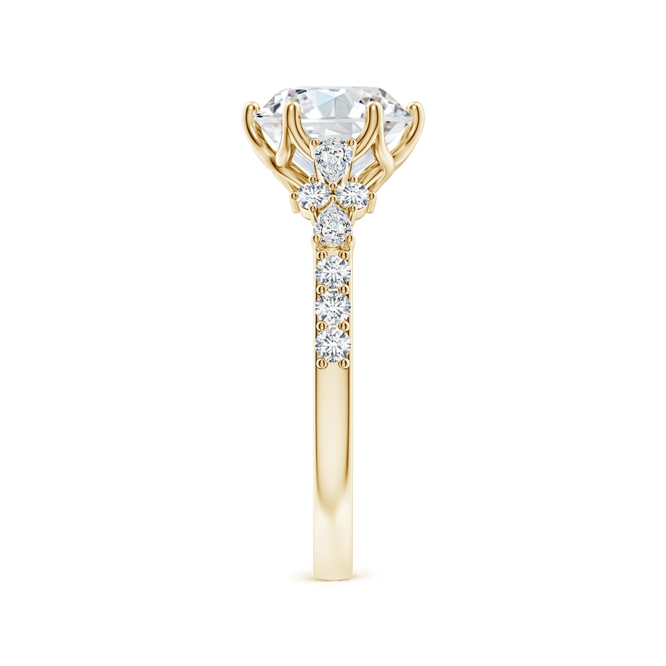 8mm FGVS Lab-Grown Round Diamond Side Stone Engagement Ring with Accents in Yellow Gold side 299