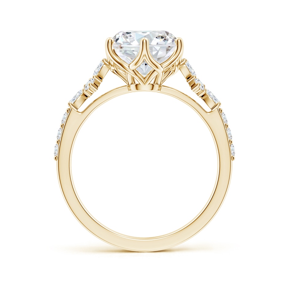 9.2mm FGVS Lab-Grown Round Diamond Side Stone Engagement Ring with Accents in Yellow Gold side 199