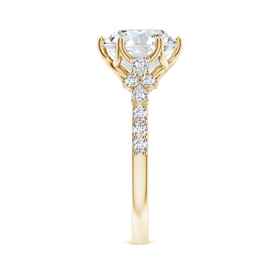 9.2mm FGVS Lab-Grown Round Diamond Side Stone Engagement Ring with Accents in Yellow Gold side 299