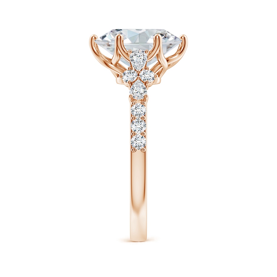 10x8mm FGVS Lab-Grown Oval Diamond Side Stone Engagement Ring with Accents in 18K Rose Gold side 299