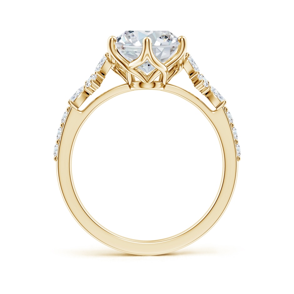 10x8mm FGVS Lab-Grown Oval Diamond Side Stone Engagement Ring with Accents in 18K Yellow Gold side 199