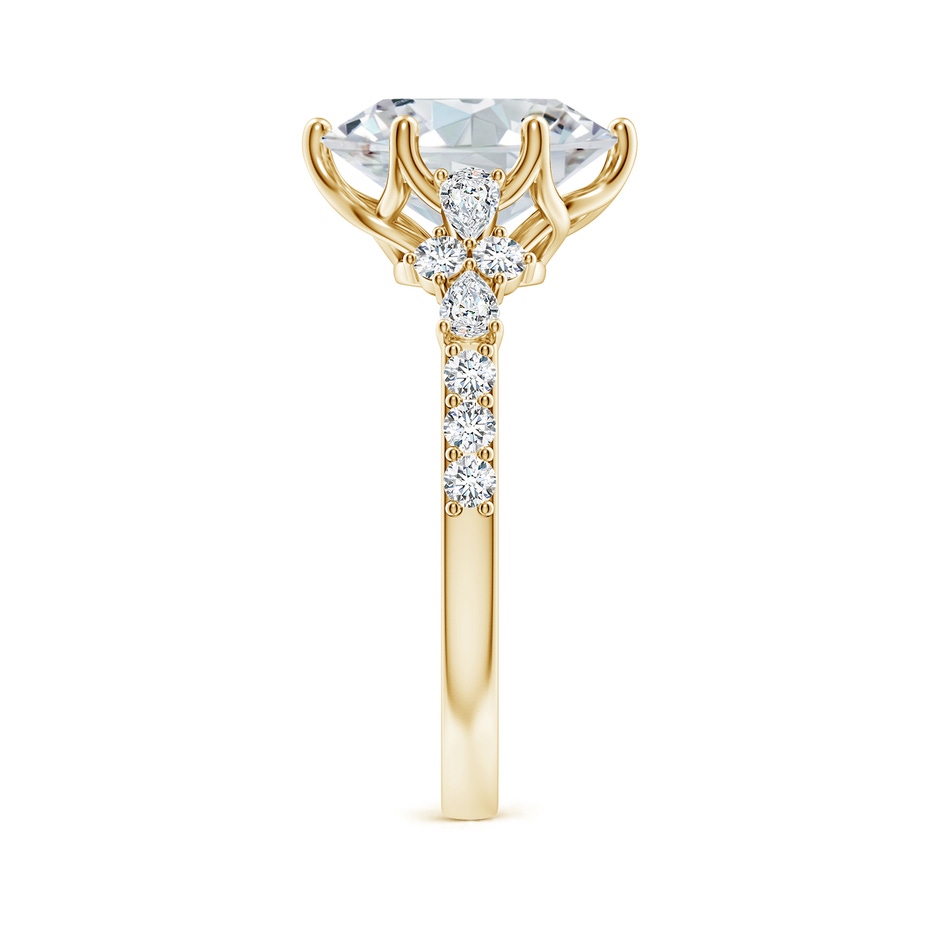 10x8mm FGVS Lab-Grown Oval Diamond Side Stone Engagement Ring with Accents in 18K Yellow Gold side 299