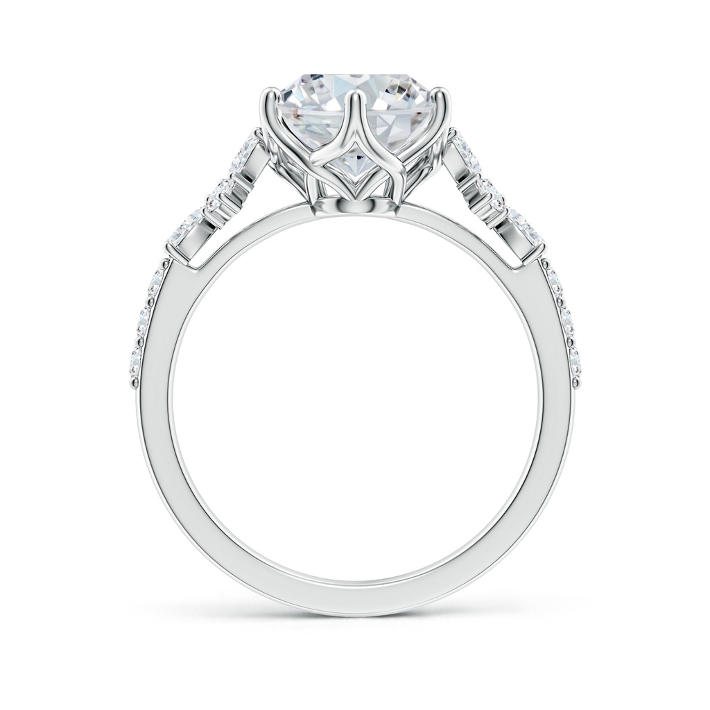 10x8mm FGVS Lab-Grown Oval Diamond Side Stone Engagement Ring with Accents in P950 Platinum - side 199