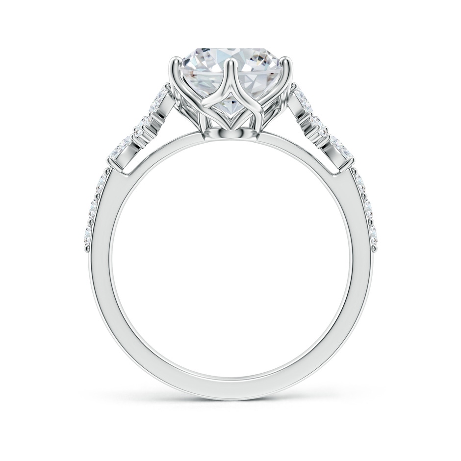 10x8mm FGVS Lab-Grown Oval Diamond Side Stone Engagement Ring with Accents in P950 Platinum side 199