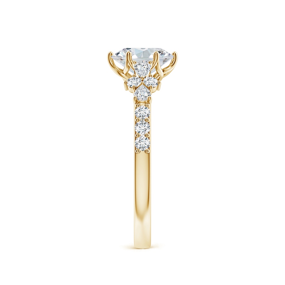 7x5mm FGVS Lab-Grown Oval Diamond Side Stone Engagement Ring with Accents in 10K Yellow Gold side 299