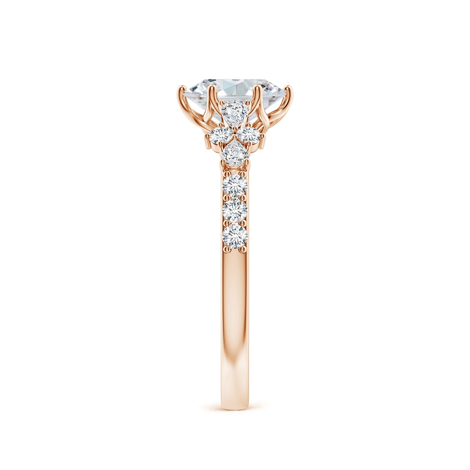 7x5mm FGVS Lab-Grown Oval Diamond Side Stone Engagement Ring with Accents in 9K Rose Gold side 299