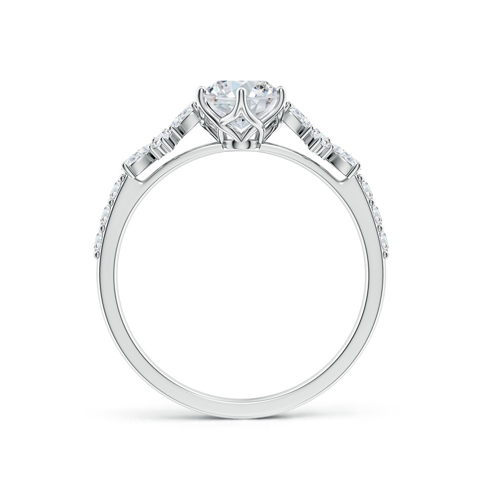 7x5mm FGVS Lab-Grown Oval Diamond Side Stone Engagement Ring with Accents in P950 Platinum side 199