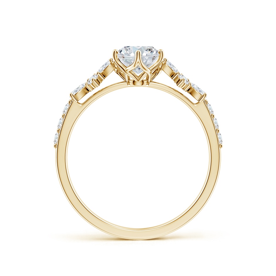 7x5mm FGVS Lab-Grown Oval Diamond Side Stone Engagement Ring with Accents in Yellow Gold side 199