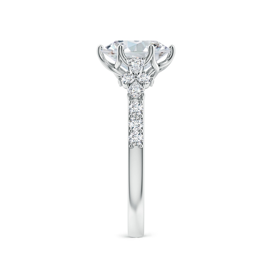 8x6mm FGVS Lab-Grown Oval Diamond Side Stone Engagement Ring with Accents in P950 Platinum side 299