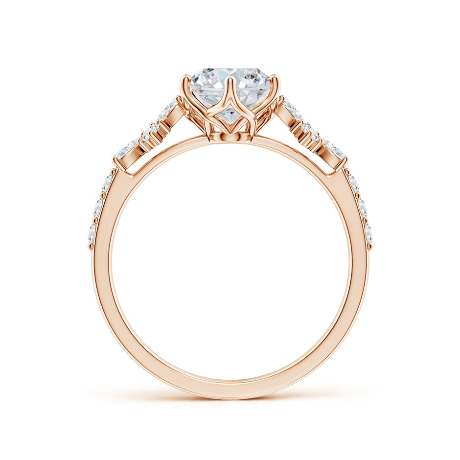 8x6mm FGVS Lab-Grown Oval Diamond Side Stone Engagement Ring with Accents in Rose Gold side 199