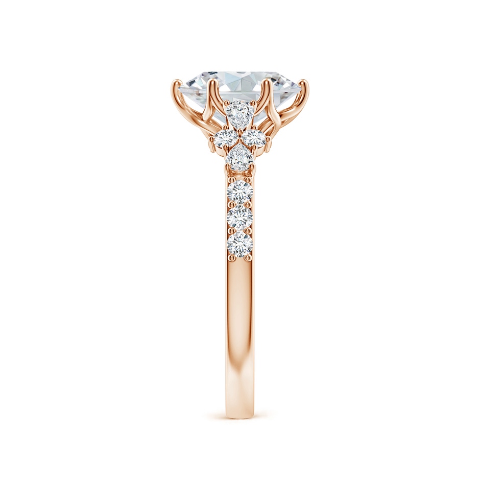 8x6mm FGVS Lab-Grown Oval Diamond Side Stone Engagement Ring with Accents in Rose Gold side 299