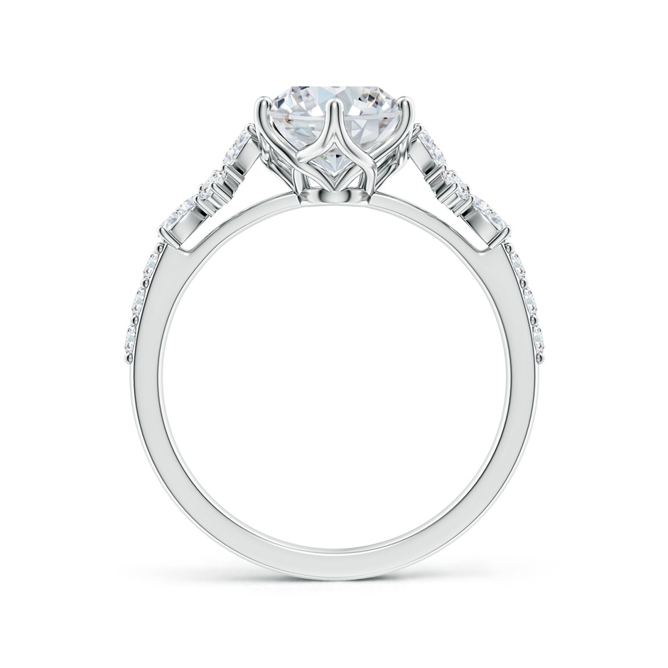 9x7mm FGVS Lab-Grown Oval Diamond Side Stone Engagement Ring with Accents in P950 Platinum side 199