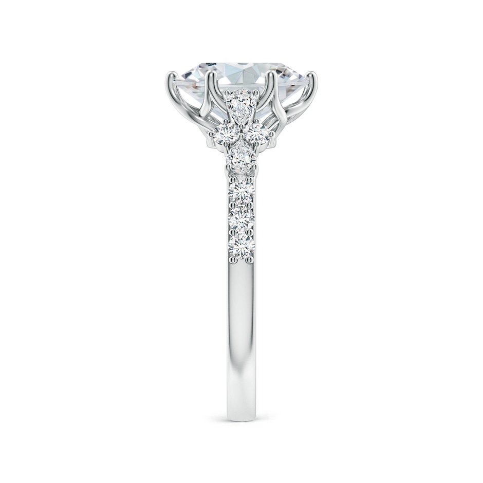 9x7mm FGVS Lab-Grown Oval Diamond Side Stone Engagement Ring with Accents in P950 Platinum side 299