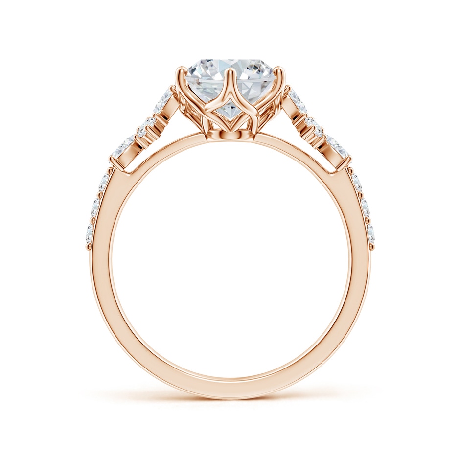 9x7mm FGVS Lab-Grown Oval Diamond Side Stone Engagement Ring with Accents in Rose Gold side 199
