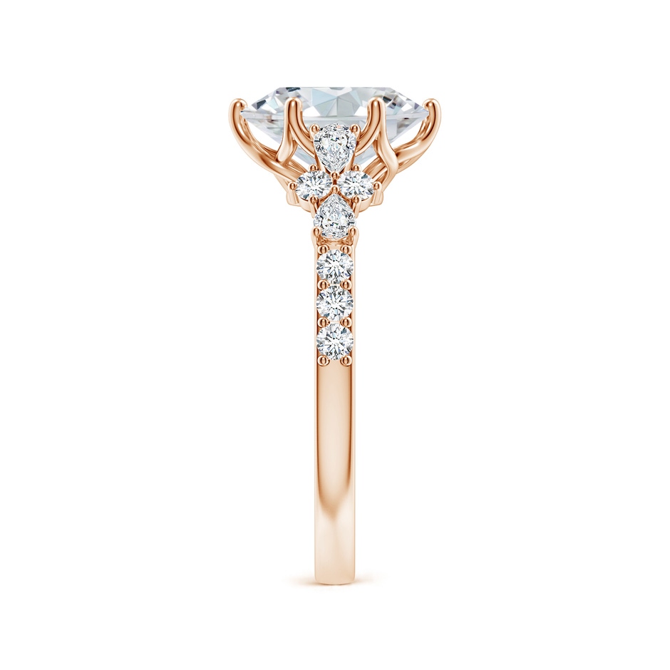 9x7mm FGVS Lab-Grown Oval Diamond Side Stone Engagement Ring with Accents in Rose Gold side 299