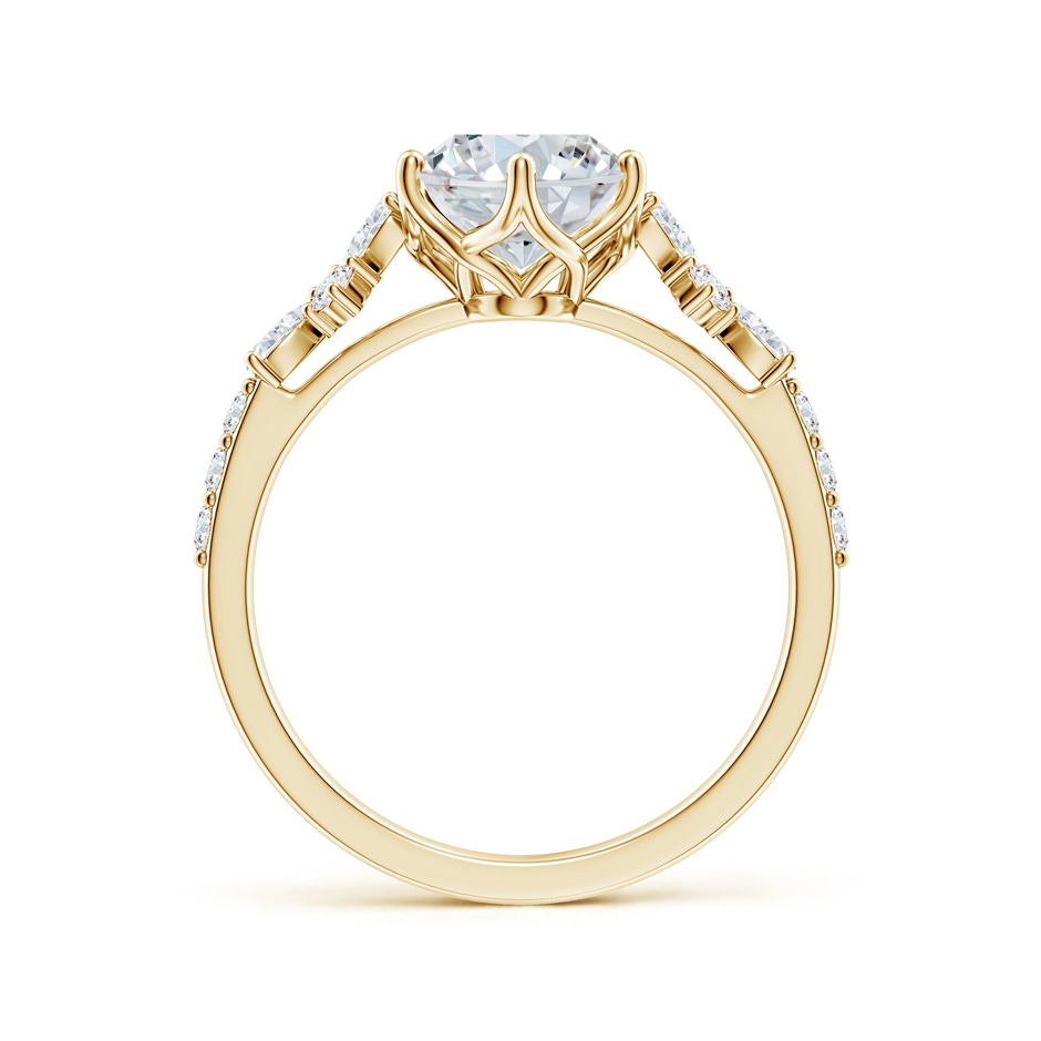 9x7mm FGVS Lab-Grown Oval Diamond Side Stone Engagement Ring with Accents in Yellow Gold side 199